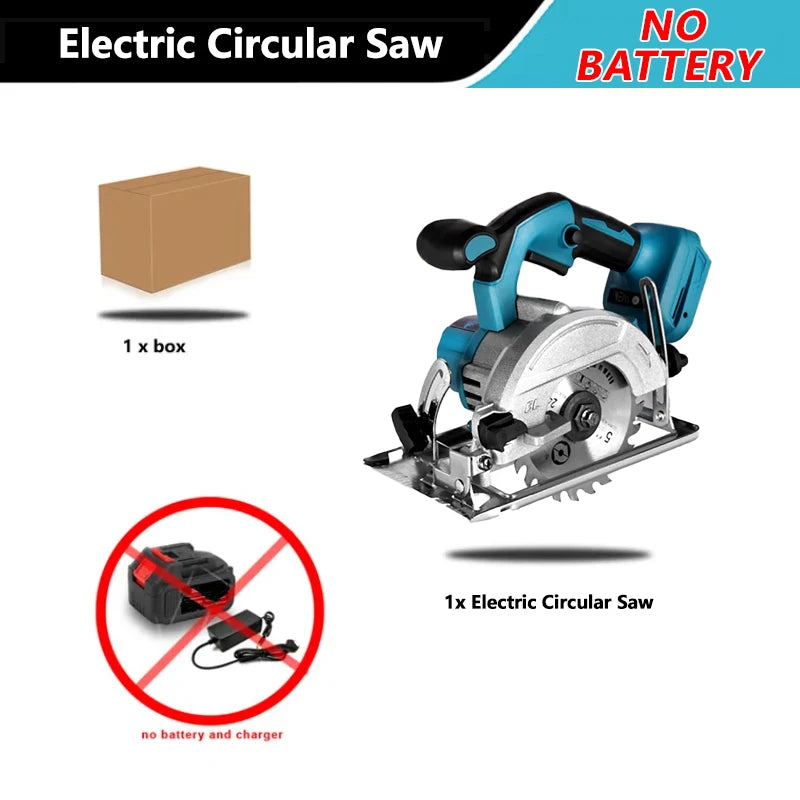 Brushless 5 Inch 125mm Electric Circular Saw Cordless 0-45° Adjustbale Woodworking Cutting