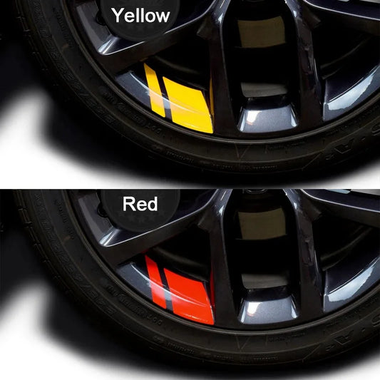 6Pcs Car Sticker Reflective Wheel Hub Decals Resistant Cover Exterior Accessory Car Decor