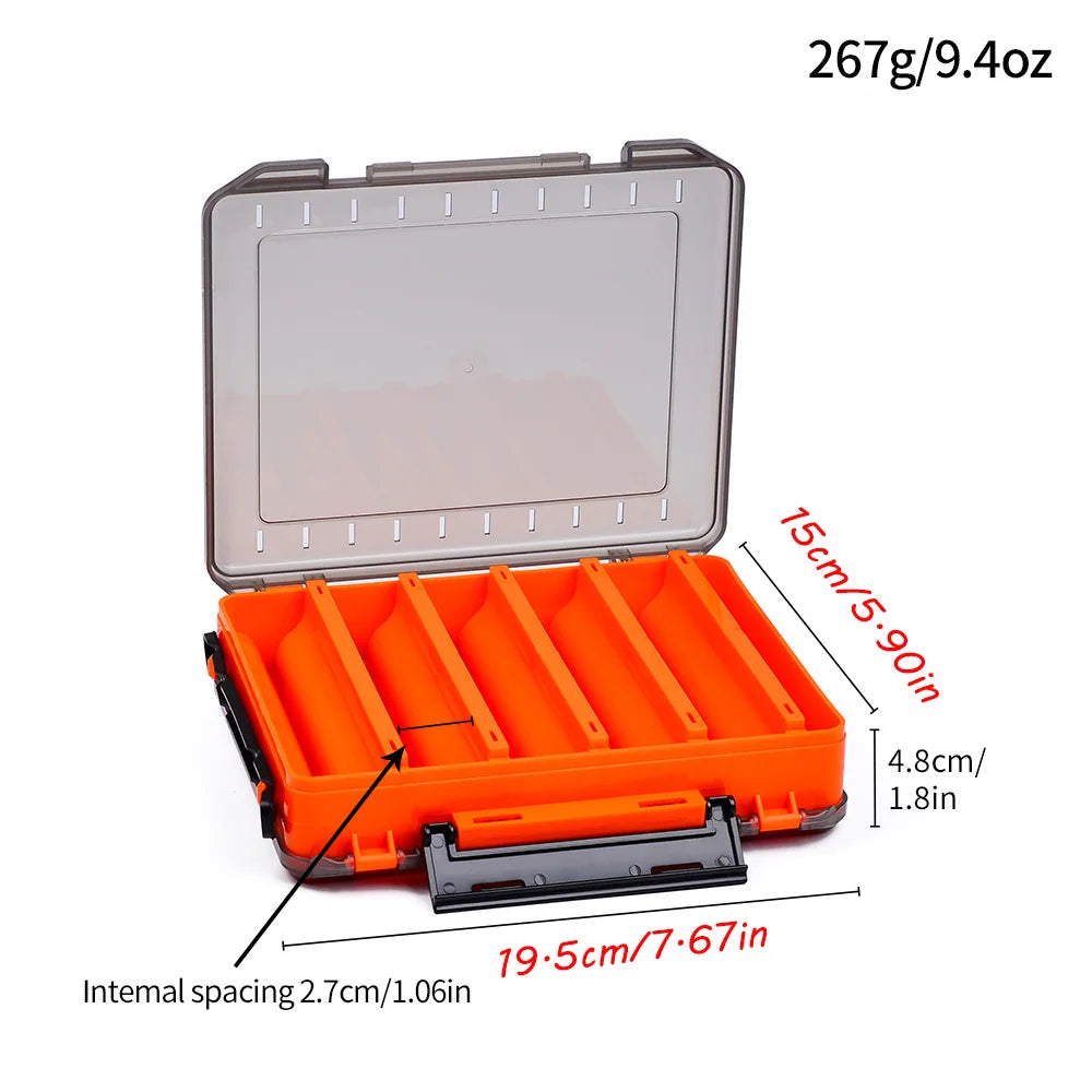 Double-Sided Waterproof Fishing Tackle Box, Fish Hook Fishing Lure Bait Storage Case, Mini Portable Fishing Gear Accessories Box