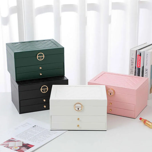 Large Jewelry Storage Box Multi-Layer Organizer For Jewelry Necklace Earring