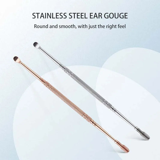 Rose Gold Stainless Steel Spiral Earpick Ear Scoop Earwax Digging Tools Earwax Curette Spoon Care