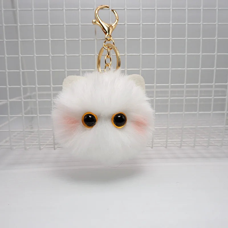 Cute Plush Cat Keychain Cartoon Doll Toy Pendant Keyring For Women Girls