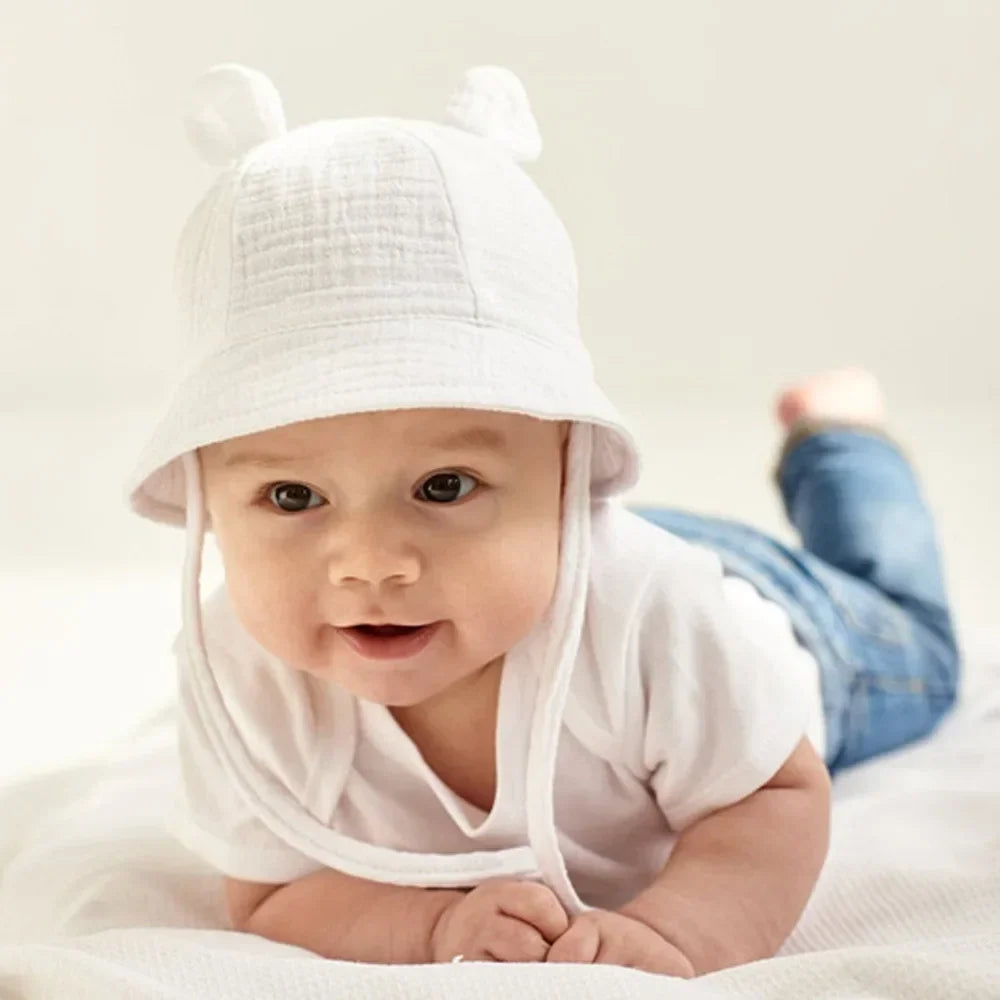 2022 New Autumn Baby Sun Hat Children Outdoor Rabbit Ear Beach Caps Boy Girl