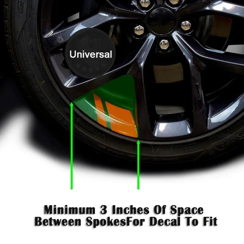 6Pcs Car Sticker Reflective Wheel Hub Decals Resistant Cover Exterior Accessory Car Decor