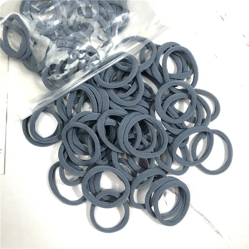 50PCS/100PCS Set Hair Bands for Women Girl Basic Rubber Ties Ropes 4cm
