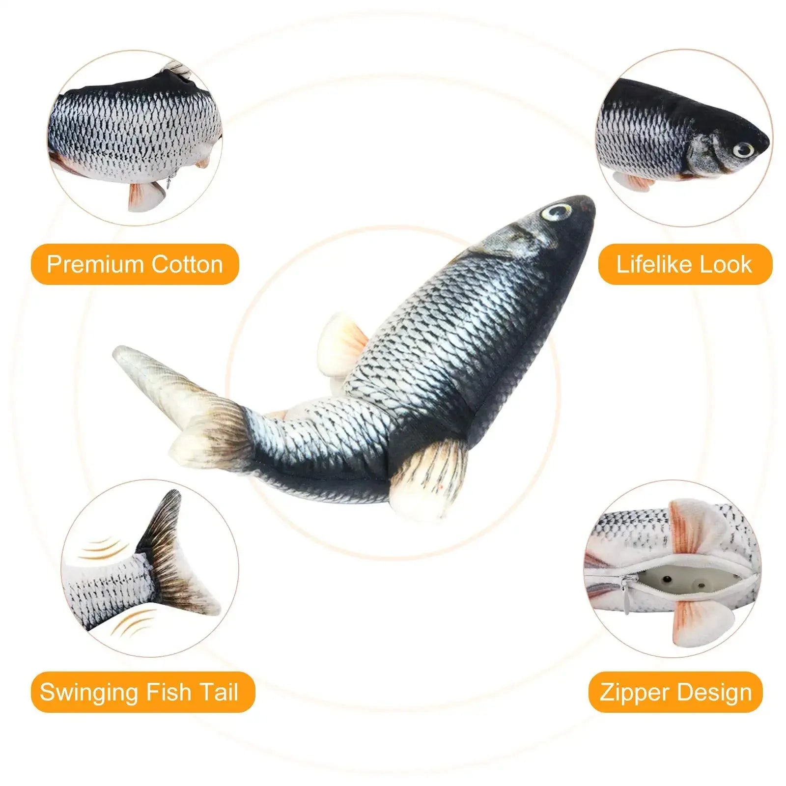 Pet Cat Pet Dog Soft Plush Toy USB Charging Simulation Fish Interactive Training Grinding