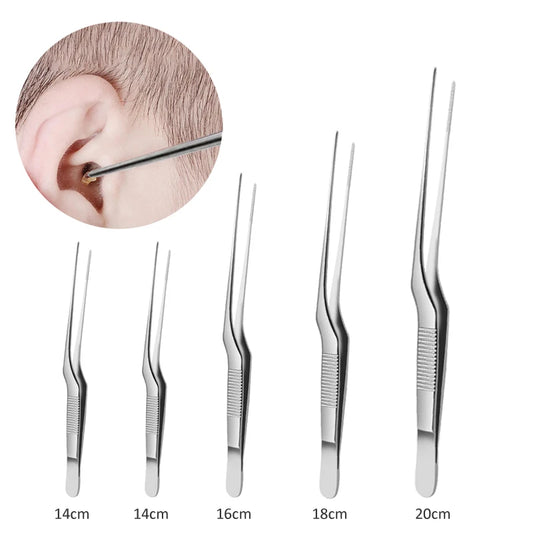 Ear Wax Earpick Medical Bayonet Forceps Angled Jewelry Clamp Clip Nasal Curved Earwax