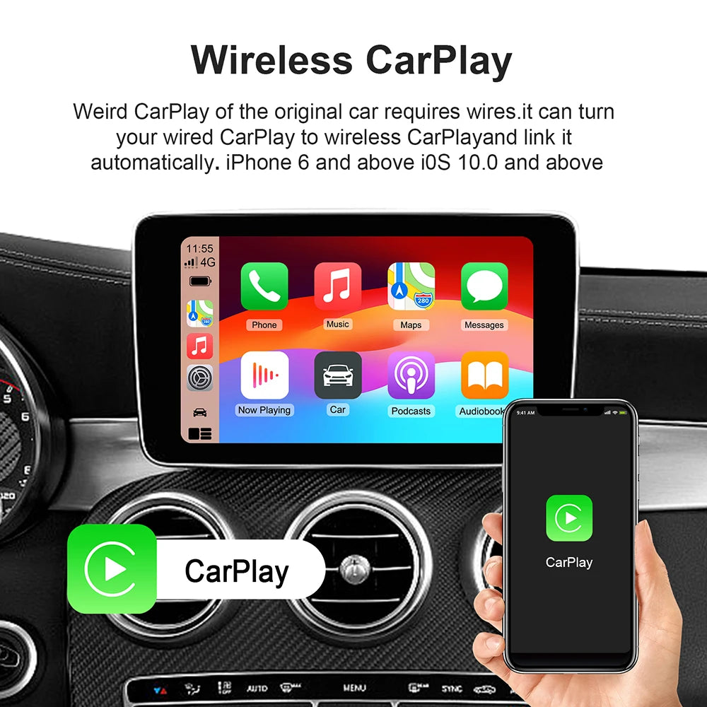 2+32G Ai Box Android 13 Wireless Android Auto & CarPlay Smart Tv Box Support Youtube Netflix Car