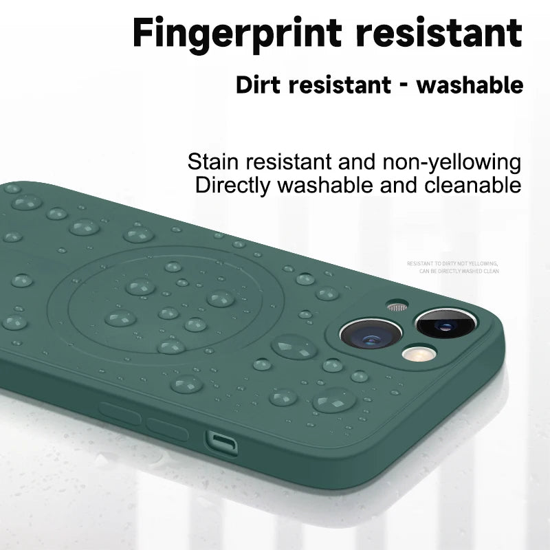Magsafe Magnetic Wireless Charging Soft Liquid Silicone Phone Case Back Cover
