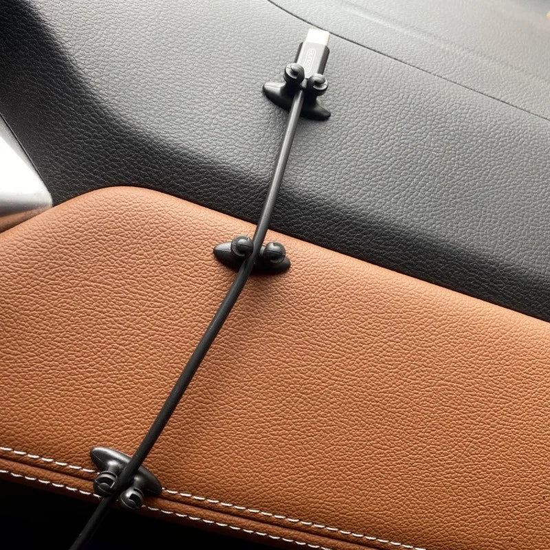 Car Dashboard Phone Charger Cable Manager Hook Headphone Line Organizer Clasp