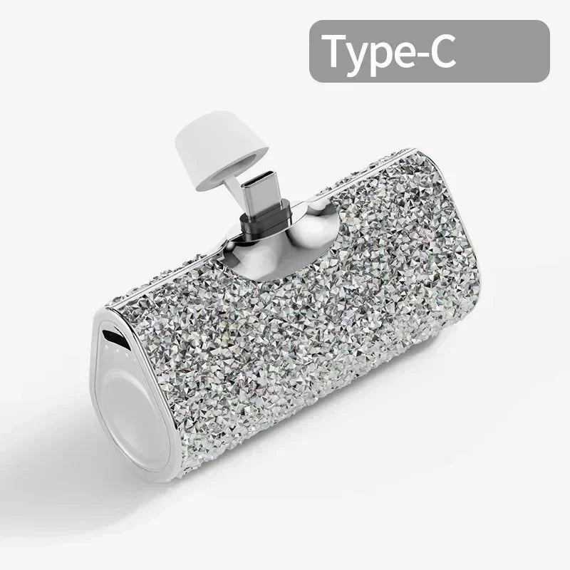 Power Bank Shiny Diamond Fashion High Quality  5000mAh Portable Charger Mobile Power