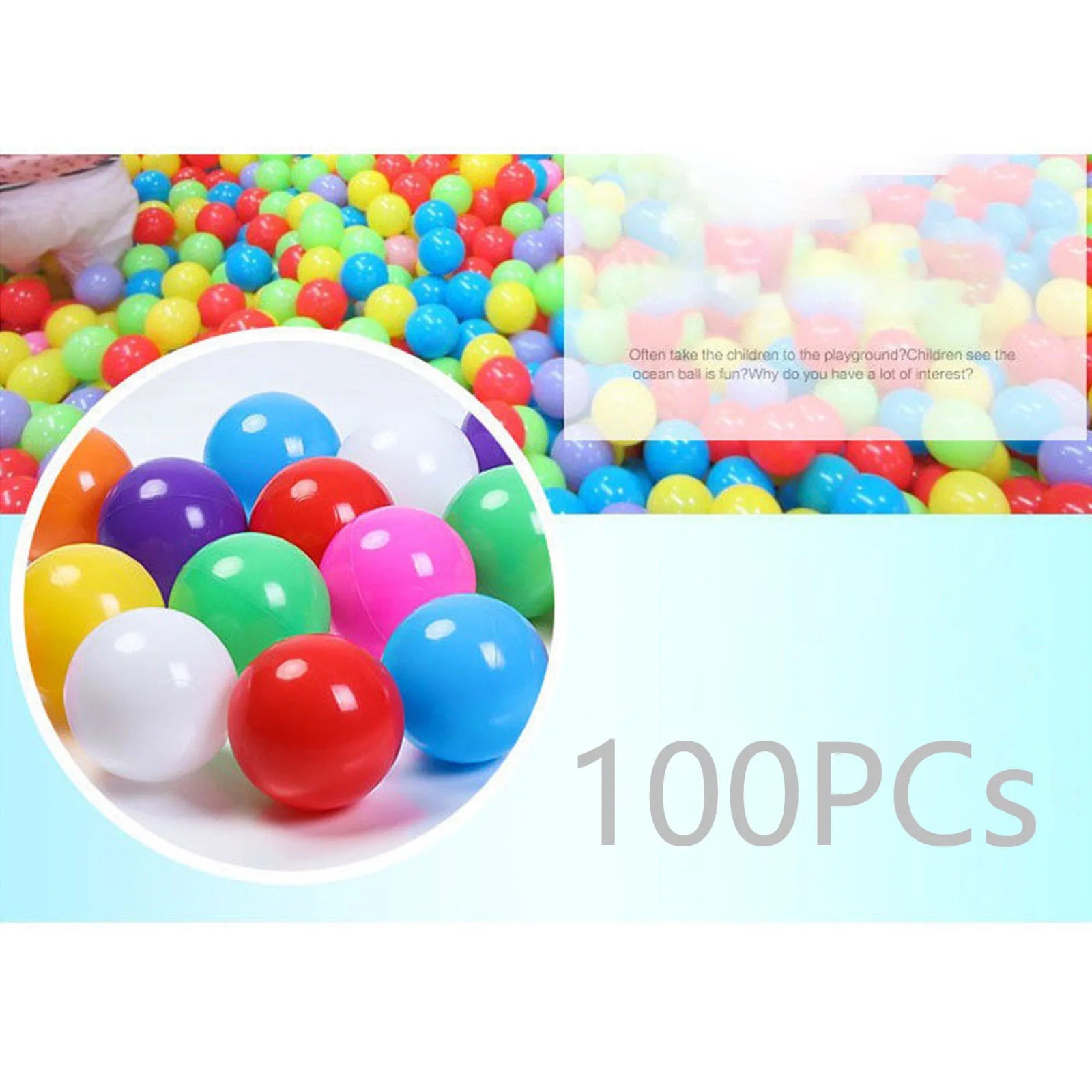 100PCS Outdoor Sport Ball Colorful Soft Water Swim Pool Ocean Wave Ball