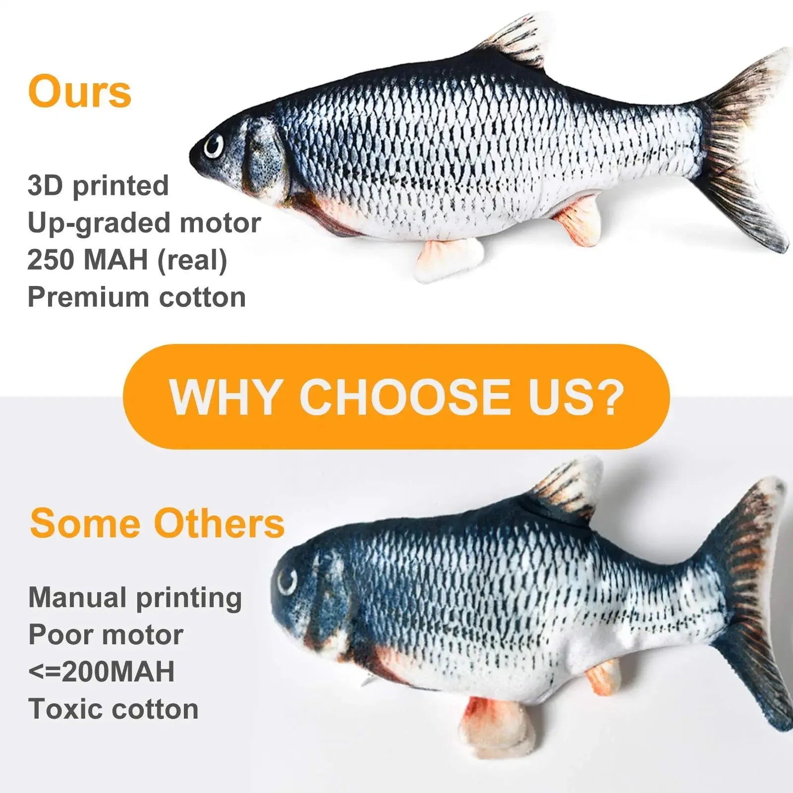 Pet Cat Pet Dog Soft Plush Toy USB Charging Simulation Fish Interactive Training Grinding