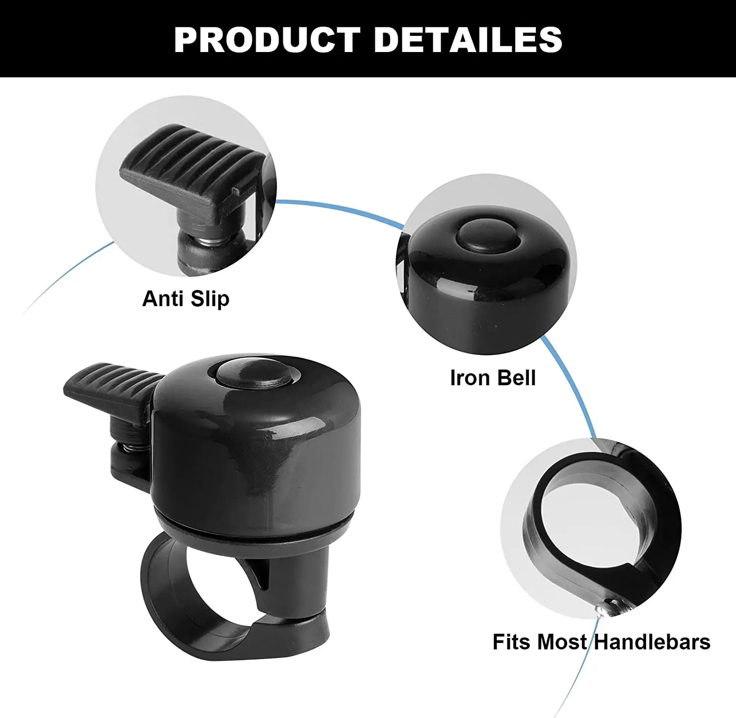 Bicycle Bell Alloy Mountain Road Bike Horn Sound Alarm For Safety Cycling