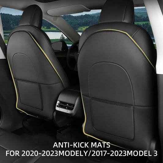 2 Car Seatback Protector for Tesla Model Y Model 3 Seat Back Protective Child Anti-Kick