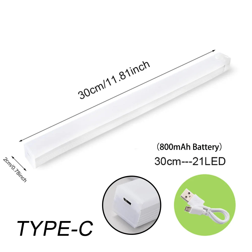 Motion Sensor Light Wireless LED Night Light Type C Rechargeable Lamp