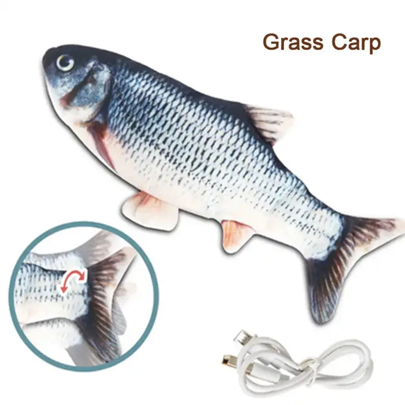 Pet Cat Pet Dog Soft Plush Toy USB Charging Simulation Fish Interactive Training Grinding