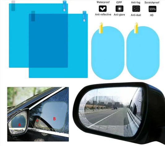 2X Car Mirror Rain-proof Film Car Rearview Mirror Waterproof Film Window Glass Anti-Fog
