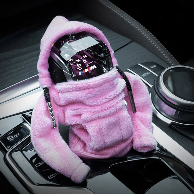 Fashion Mini Hooded Hoodie for Car Shift Lever, Polyester Pullover Headwear, Fit Interior Accessories