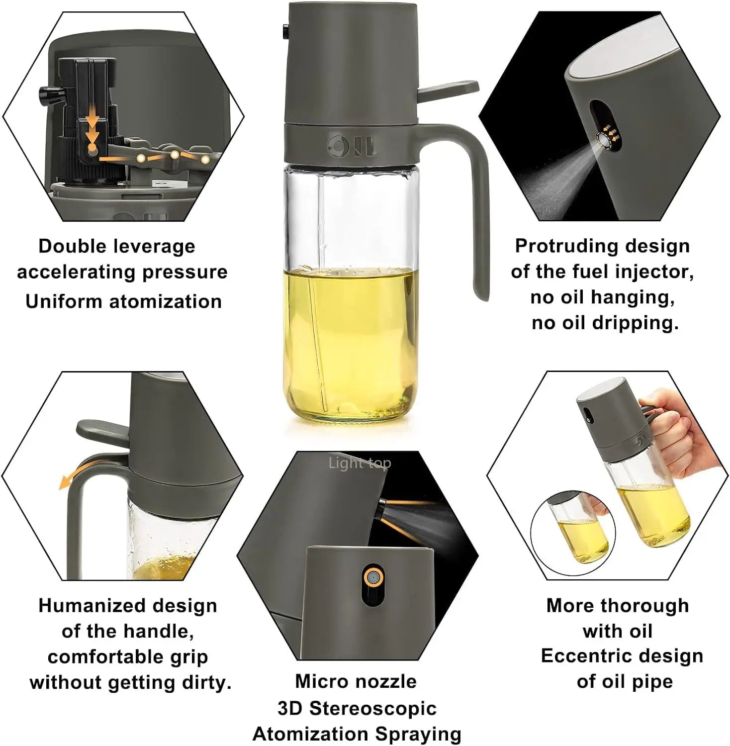 Kitchen Glass Oil Sprayer Bottle Olive Oil Sprayer Mister Spray Oil Dispenser Baking Kitchen Tool