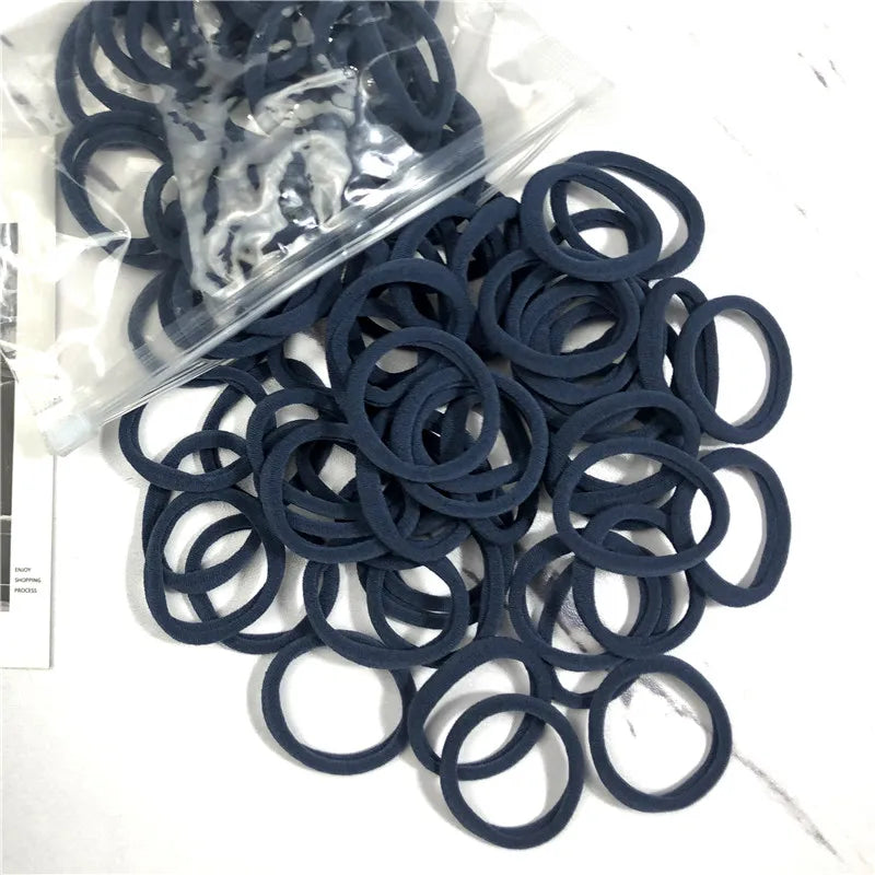 50PCS/100PCS Set Hair Bands for Women Girl Basic Rubber Ties Ropes 4cm