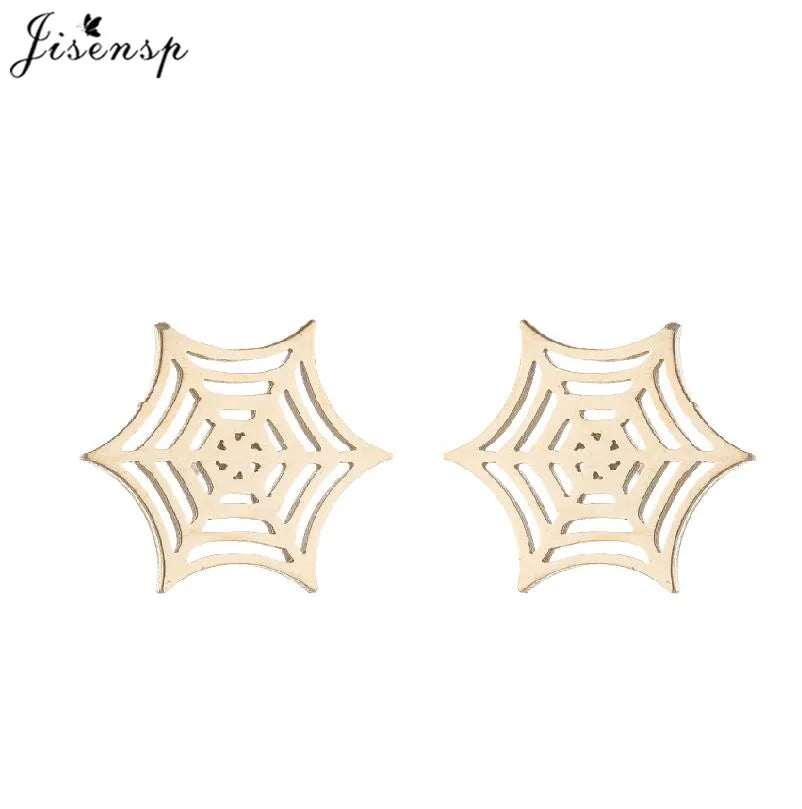 Hiphop Punk Spider Earings Fashion Women Jewelry Small Spider Web Stud Earrings Men