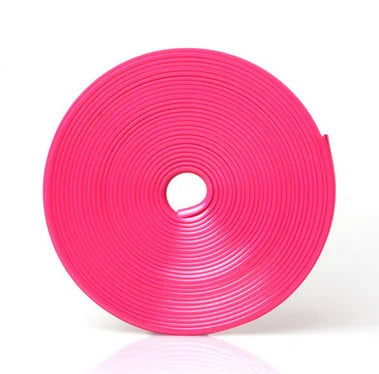 8 Meters Car Bumper Decorative Strip Red Wheel Hub Ring Moulding Trim
