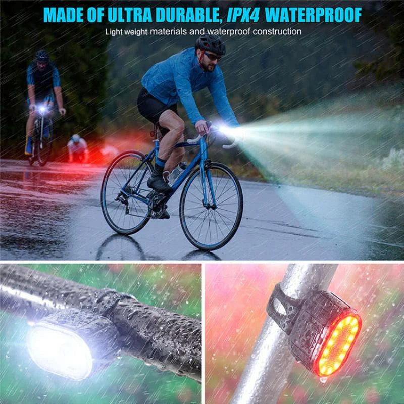 Cycling Taillight Headlight Bicycle Lights Bike Safety Warning Light LED USB Rechargeable