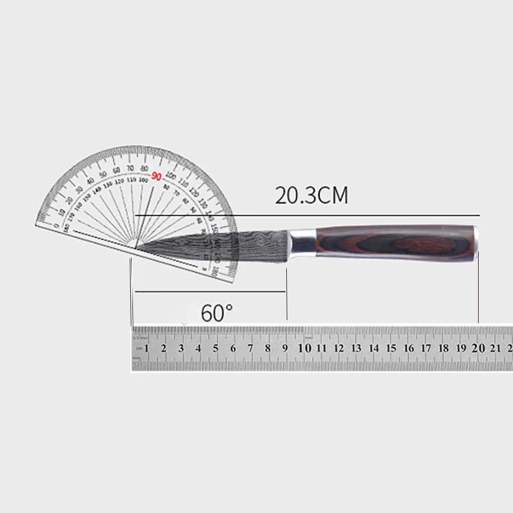 3.5 Inch Kitchen Chef Knife Fruit Knife Stainless Steel Laser Damascus Pattern Colored