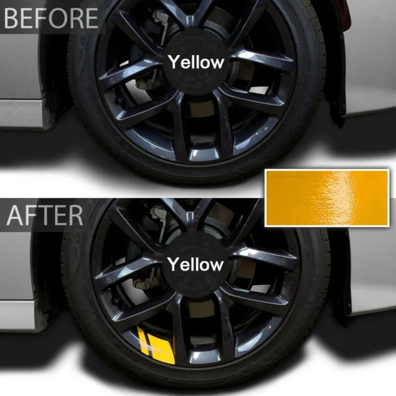 6Pcs Car Sticker Reflective Wheel Hub Decals Resistant Cover Exterior Accessory Car Decor