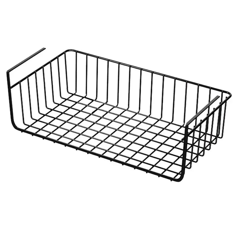 1pc White/Black Hanging Net Basket Iron Material Large Capacity Hanging Under Cabinet