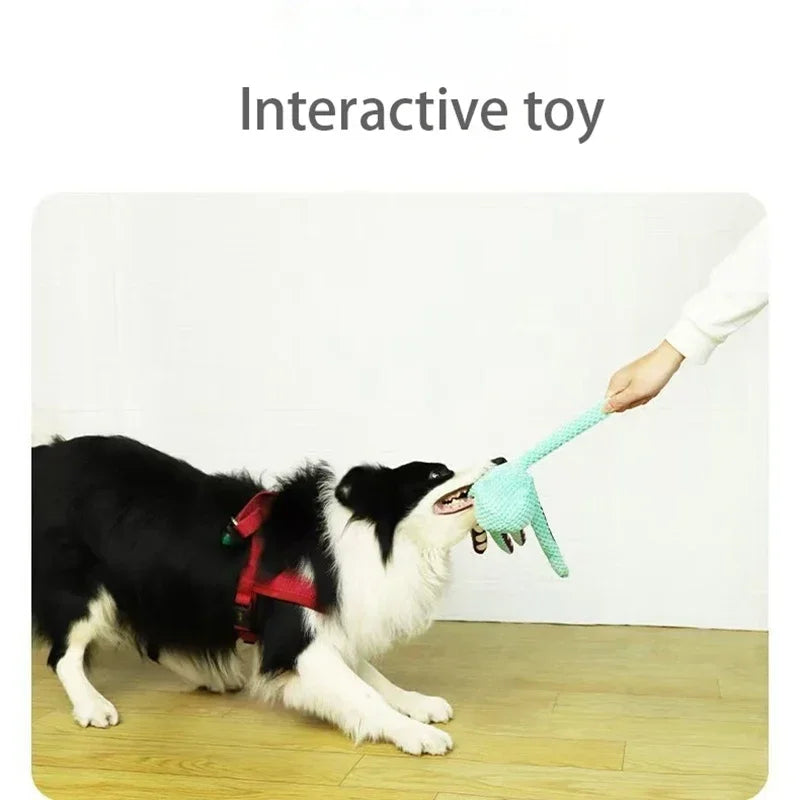 Dog Interactive Toys Sound Plush Octopus Chewing Toys Durable Stuffed Puppy Toys