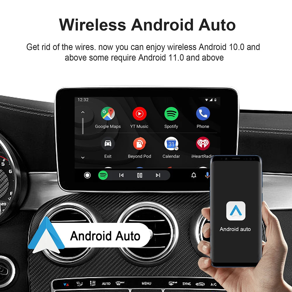 2+32G Ai Box Android 13 Wireless Android Auto & CarPlay Smart Tv Box Support Youtube Netflix Car