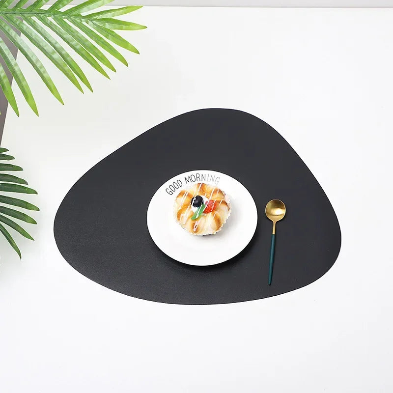 4PCS PU Waterproof Oilproof Dinner Table Placemats Non Slip Heat Resistance Washable Table
