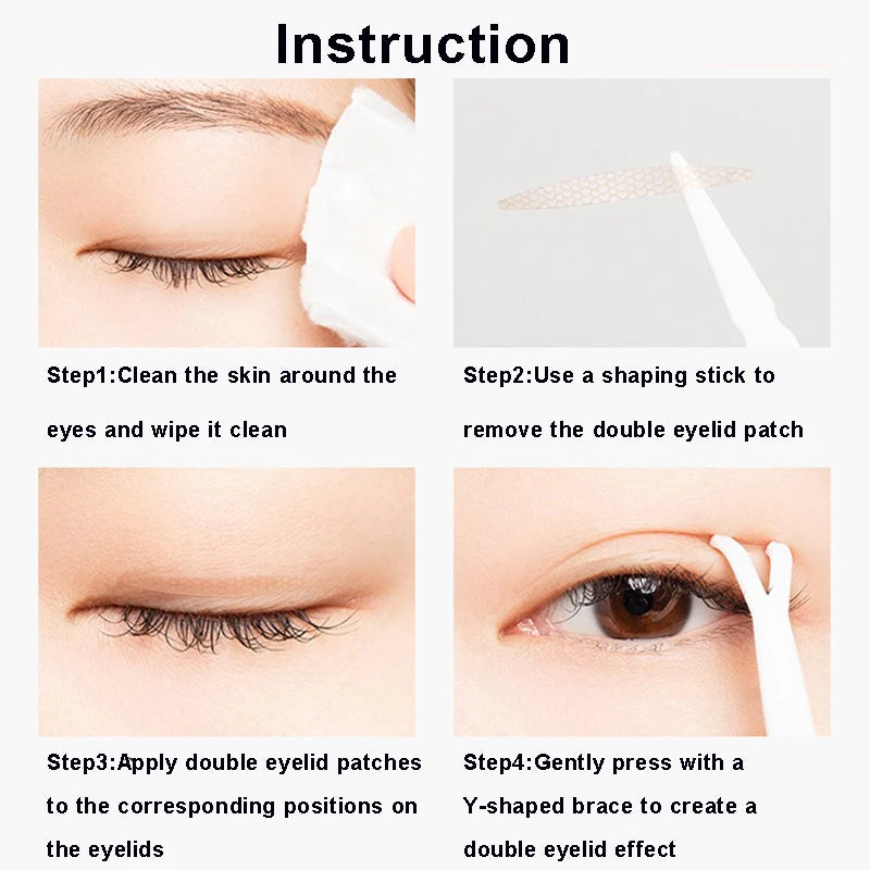 600 Pcs Eye Lift Strips Double Eyelid Tape Clear Gray Eyelid Stripe Big Eyes