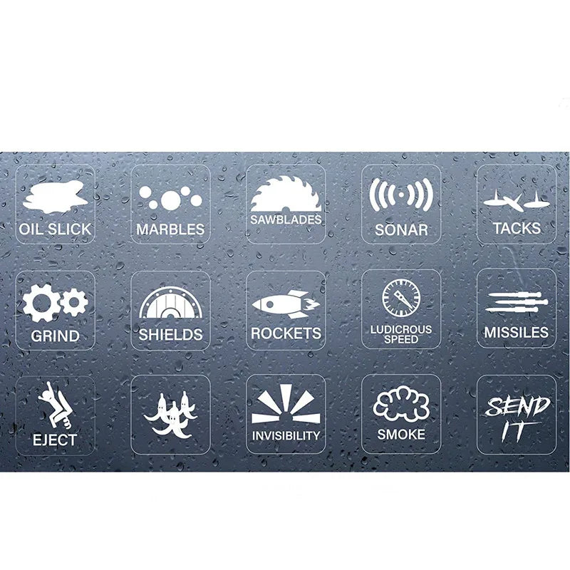 15pcs/Set Creative Car Switch Button Stickers Dashboard Console Label Decals