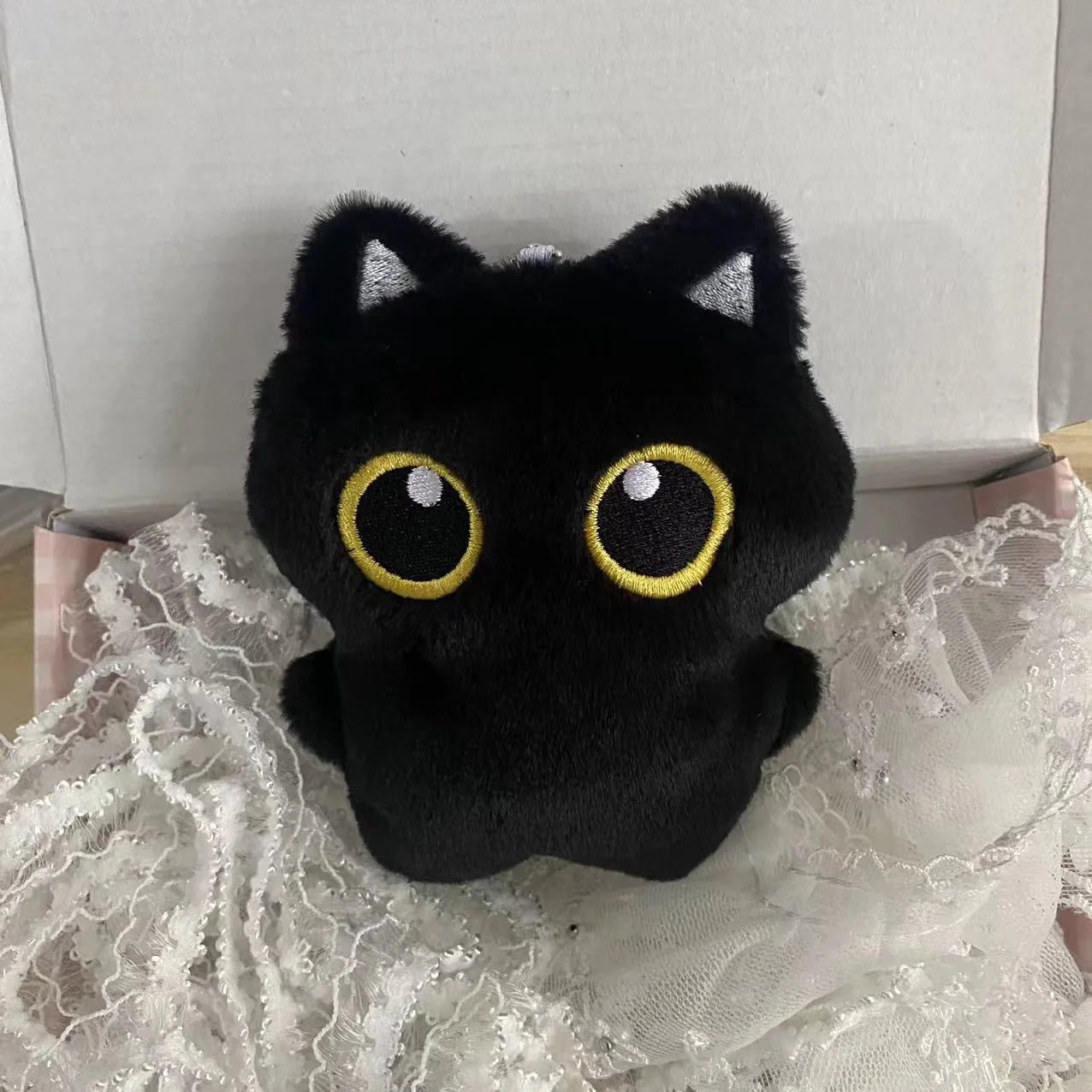10cm Cute Black Cat plush toy Doll Small Pendant Cuddly Pillow Cushion Ins Black Cat Plush Toy
