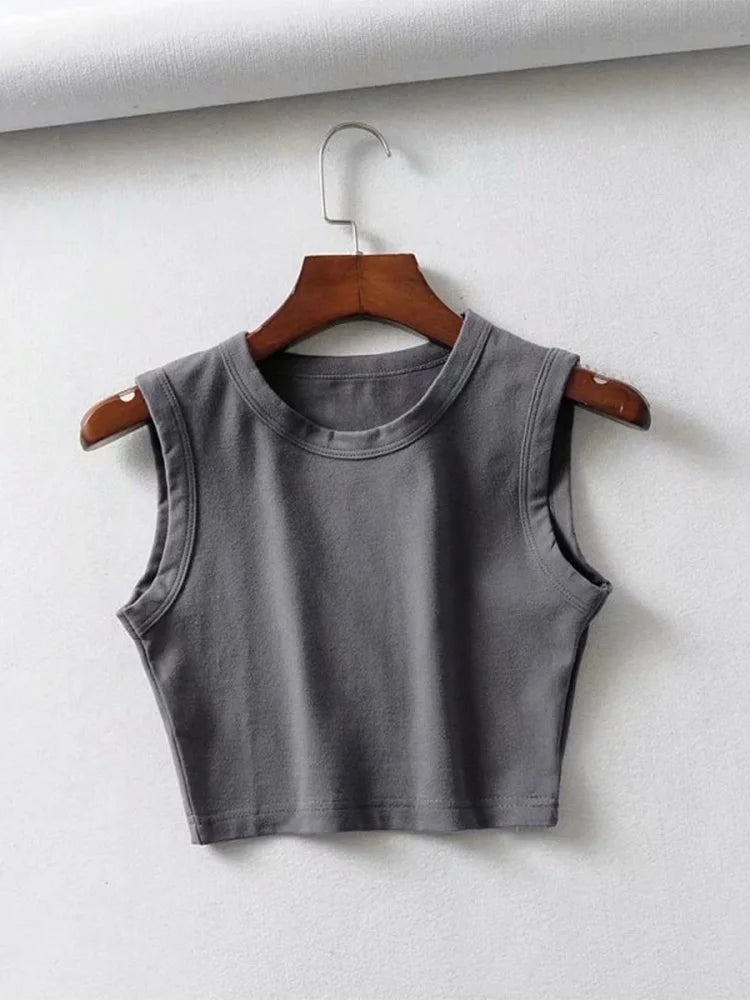 2024 Summer vintage white crop tops women biker black punk sexy tank top