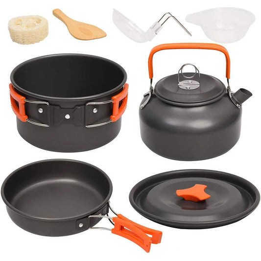 Camping Tableware Outdoor Cookware Set Pots Tourist Dishes Bowler Kitchen Equipment Gear