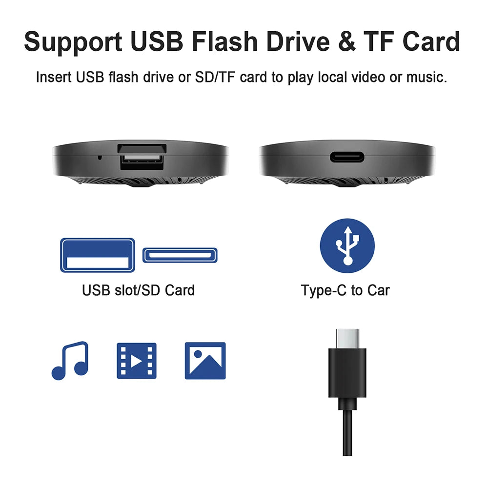 2+32G Ai Box Android 13 Wireless Android Auto & CarPlay Smart Tv Box Support Youtube Netflix Car