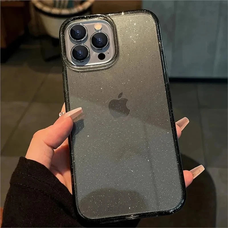 Luxury Bling Glitter Clear Phone Case For iPhone Shockproof Transparent Soft Cover