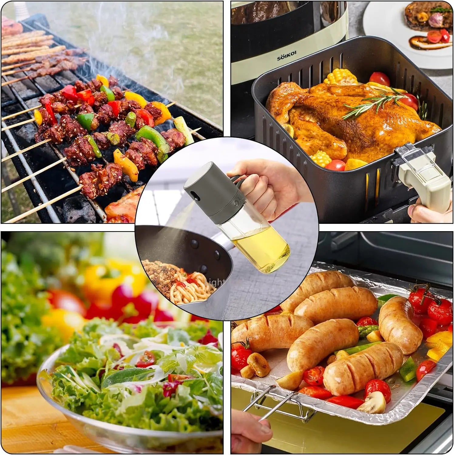 Kitchen Glass Oil Sprayer Bottle Olive Oil Sprayer Mister Spray Oil Dispenser Baking Kitchen Tool