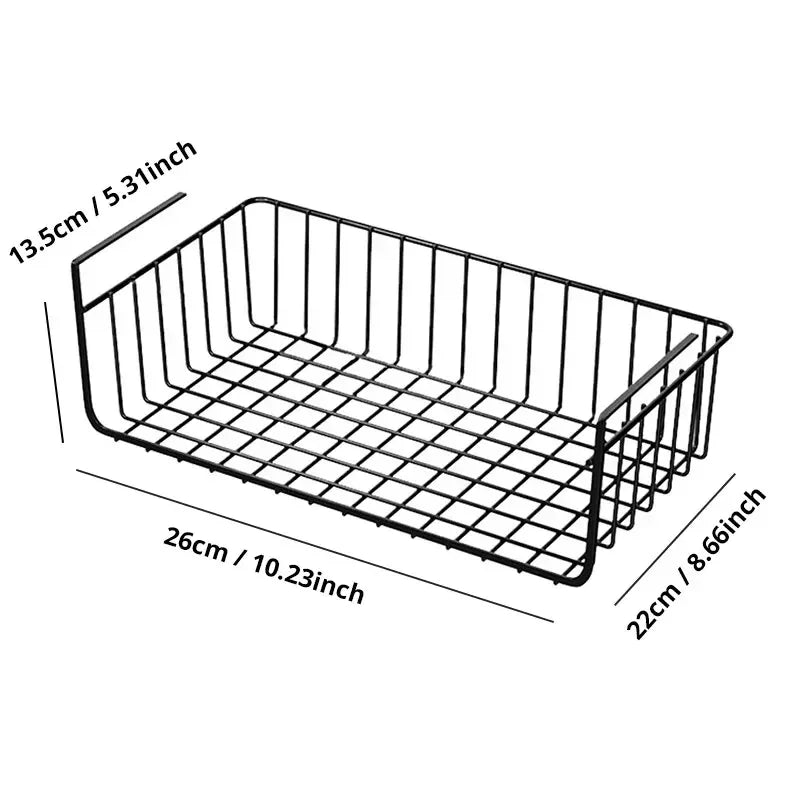 1pc White/Black Hanging Net Basket Iron Material Large Capacity Hanging Under Cabinet