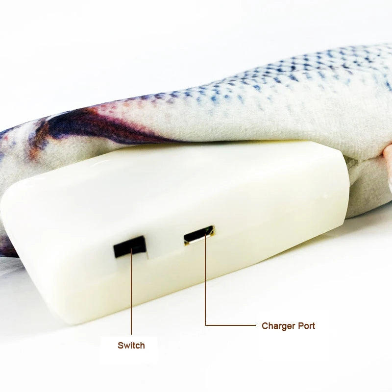 Pet Cat Pet Dog Soft Plush Toy USB Charging Simulation Fish Interactive Training Grinding