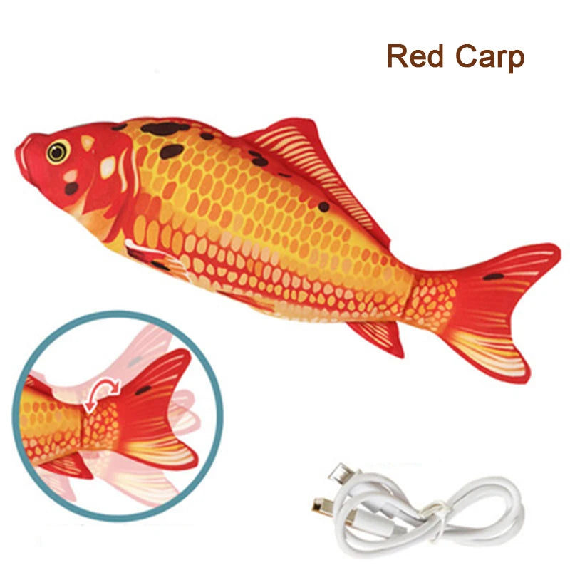 Pet Cat Pet Dog Soft Plush Toy USB Charging Simulation Fish Interactive Training Grinding