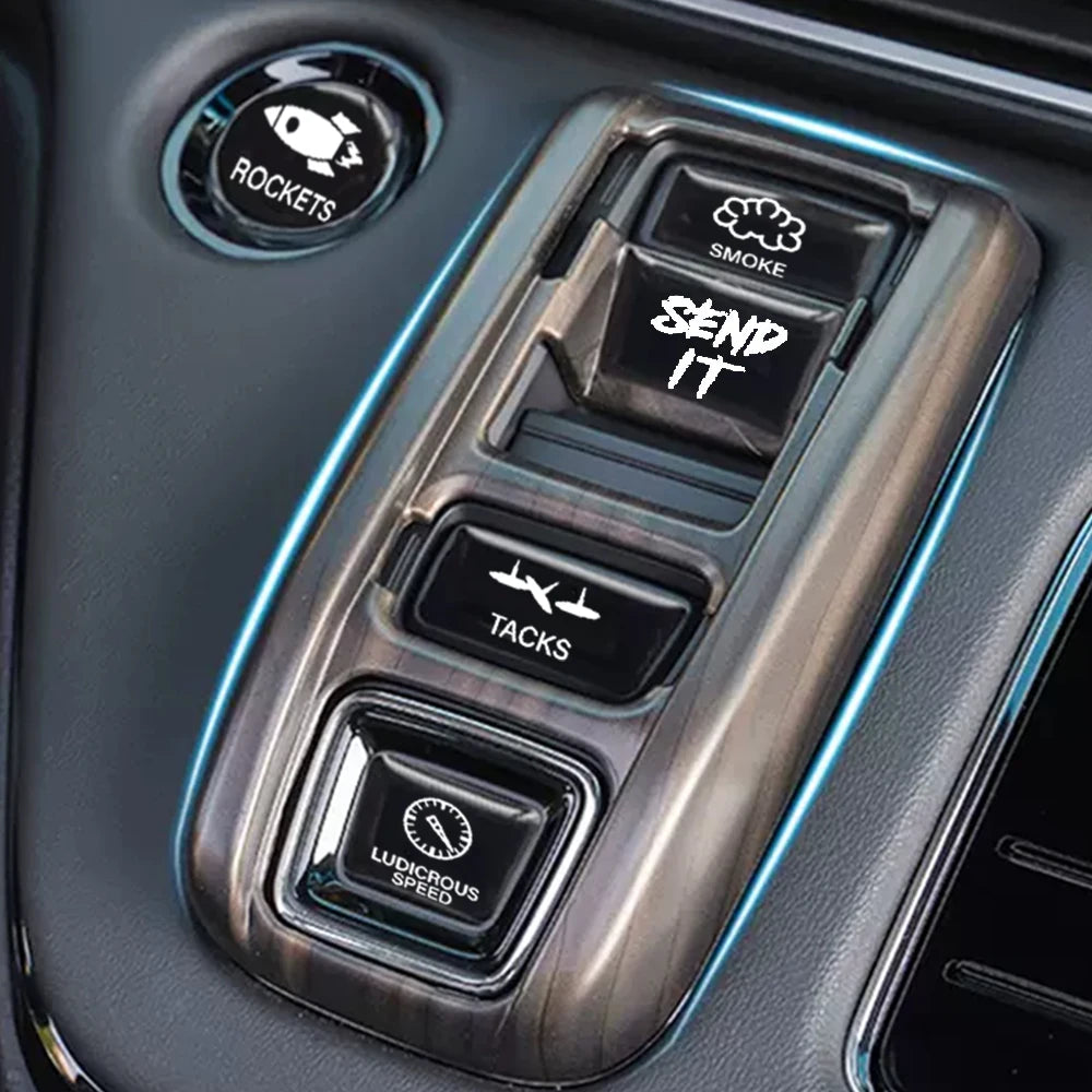 15pcs/Set Creative Car Switch Button Stickers Dashboard Console Label Decals