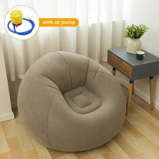 Large Lazy Inflatable Sofa Chairs PVC Lounger Seat Bean Bag Sofas Pouf Puff Couch Outdoor
