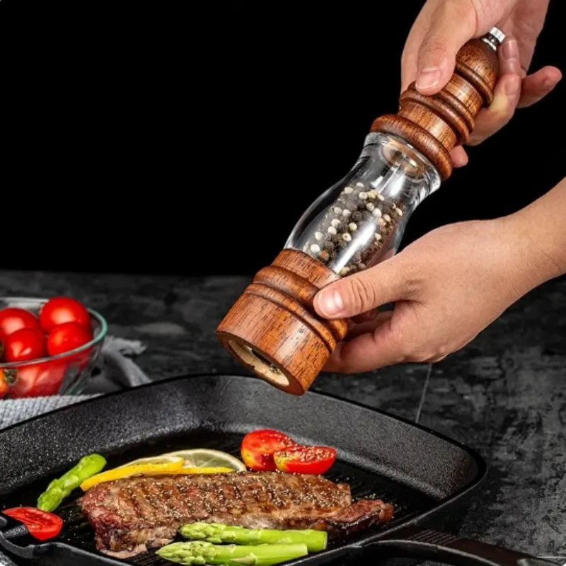 Pepper grinder Multi-functional Hand grinder Sea salt pepper solid wood kitchen seasoning tool