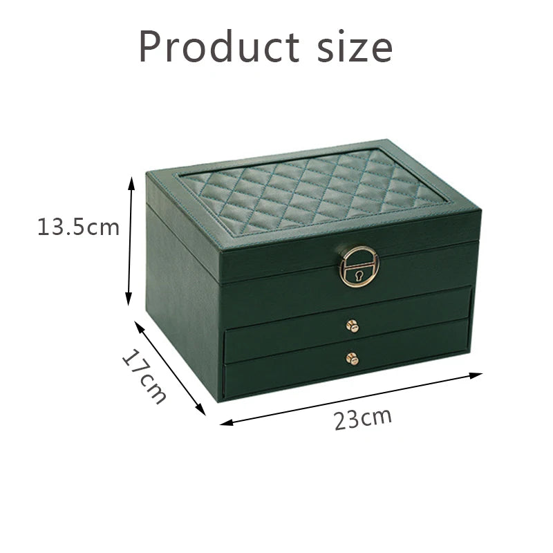 Large Jewelry Storage Box Multi-Layer Organizer For Jewelry Necklace Earring