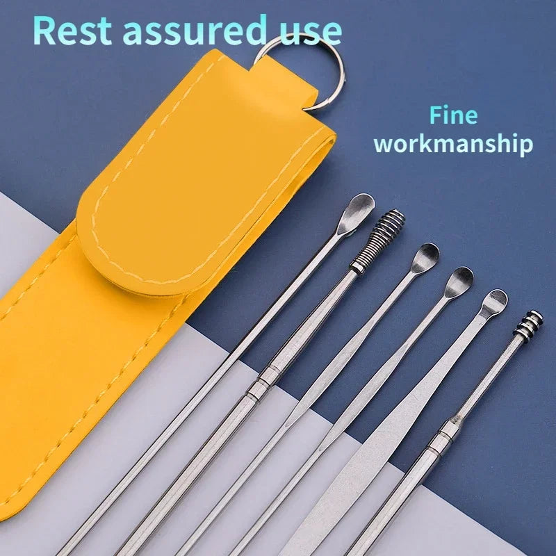 Stainless Steel Earpick Ears Cleaner Spoon Ear pick Ear Wax Removal Tool Kit Ears Spoon Care